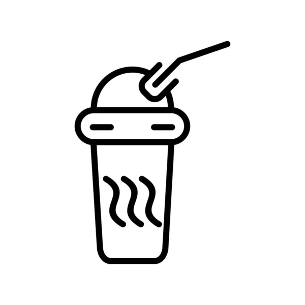 Wegwerp Hete Koffie Outline Vector Icon Desig — Stockvector