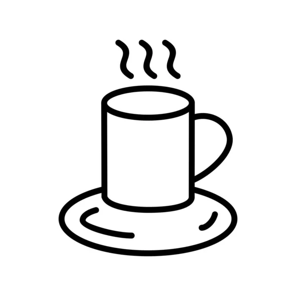 Káva Podnosem Obrys Vektorové Ikony Desig — Stockový vektor