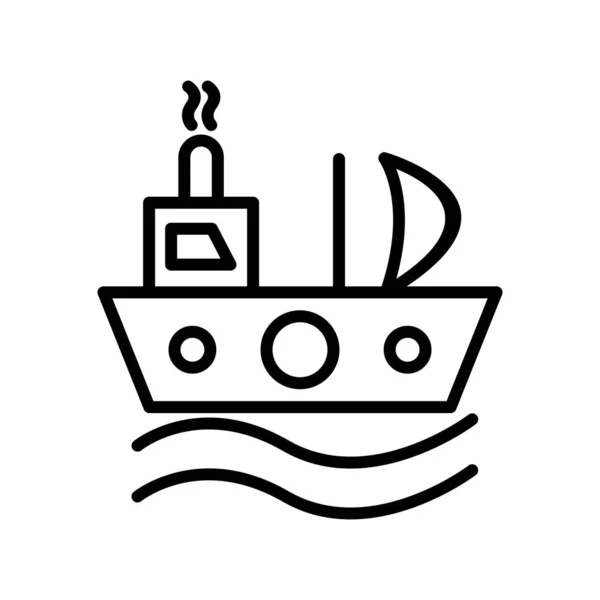 Πλοίο Περίγραμμα Διανυσματικό Εικονίδιο Desig — Διανυσματικό Αρχείο