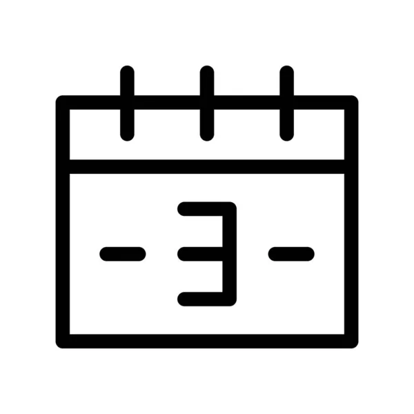 Векторная Иконка Контура Календаря — стоковый вектор
