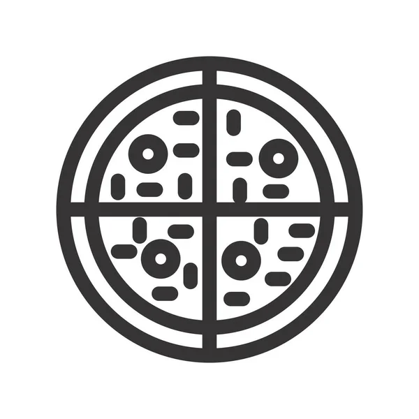 Icône Vectorielle Contour Pizza Desig — Image vectorielle