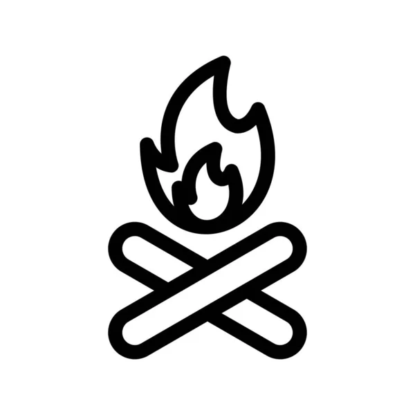 Bonfire Outline Vector Icon Desig — Stock Vector
