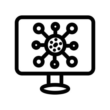 Virüs Ana Hattı Vektör Simgesi Tasarımı