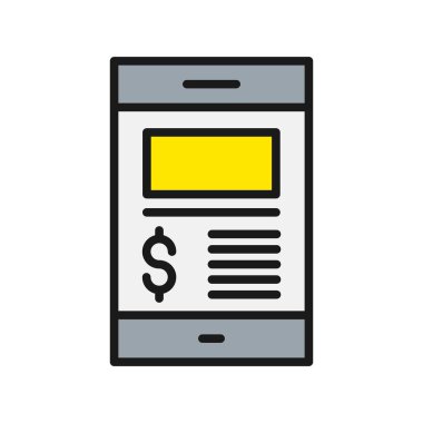 Ödeme Satırı Doldurulmuş Vektör Simgesi Tasarımı