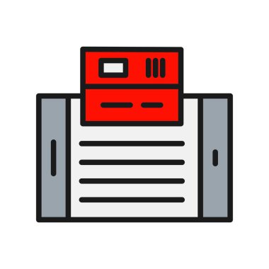 Kredi Kartı Satırı Vektör Simgesi Tasarımı