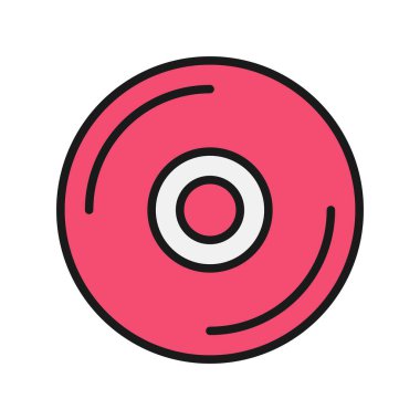 Dvd Satırı Dolu Vektör Simgesi Tasarımı