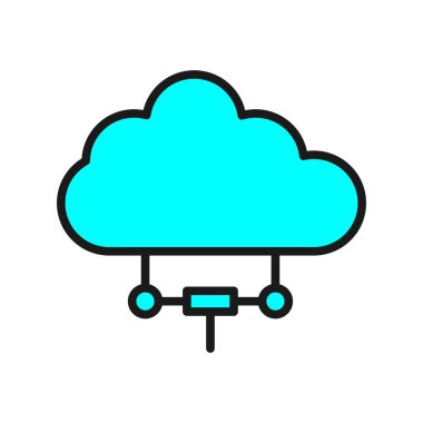 Sunucu Satırı Dolu Vektör Simgesi Tasarımı