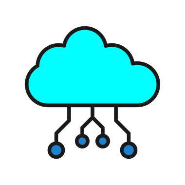 Sunucu Satırı Doldurulmuş Vektör Simgesi Tasarımı