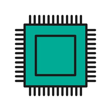 Çip Satırı Doldurulmuş Vektör Simgesi Tasarımı
