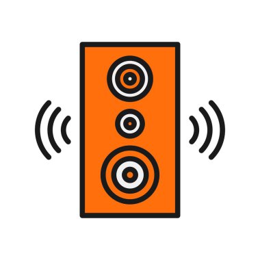 Woofer Satırı Dolu Vektör Simgesi Tasarımı