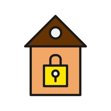 Koruma Satırı Doldurulmuş Vektör Simgesi Tasarımı