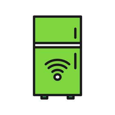 Buzdolabı Satırı Dolu Vektör Simgesi Tasarımı