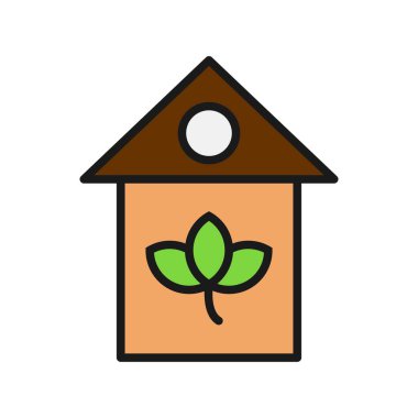 Bitki Satırı Doldurulmuş Vektör Simgesi Tasarımı