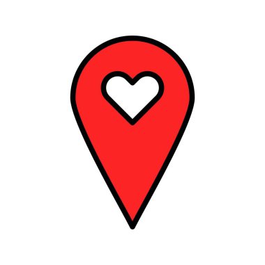 Harita Satırı Doldurulmuş Vektör Simgesi Tasarımı