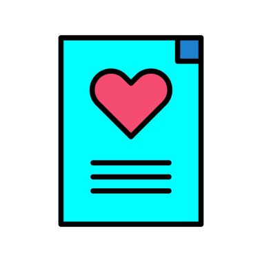 Dosya Satırı Doldurulmuş Vektör Simgesi Tasarımı