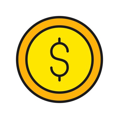 Sikke Satırı Doldurulmuş Vektör Simgesi Tasarımı