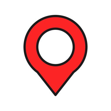 Konum Satırı Doldurulmuş Vektör Simgesi Tasarımı