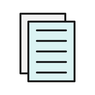 Belge Satırı Doldurulmuş Vektör Simgesi Tasarımı