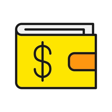 Cüzdan Satırı Doldurulmuş Vektör Simgesi Tasarımı