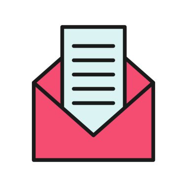 Posta Satırı Doldurulmuş Vektör Simgesi Tasarımı