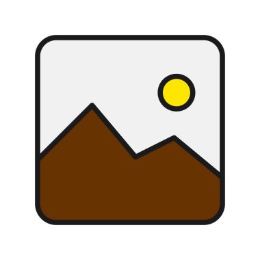 Galeri Satırı Doldurulmuş Vektör Simgesi Tasarımı