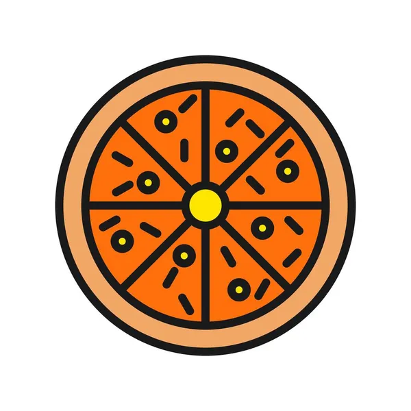 Pizza Čára Plněné Vektorové Ikony Desig — Stockový vektor