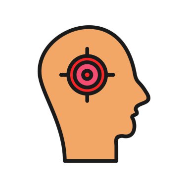  Hedef Satır Dolu Vektör Simgesi Tasarımı