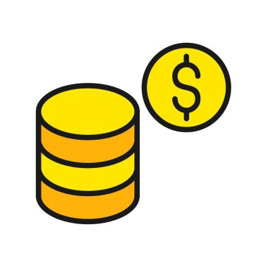 Sikke Satırı Doldurulmuş Vektör Simgesi Tasarımı