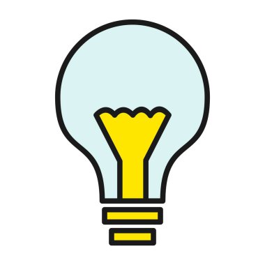 Ampul Satırı Doldurulmuş Vektör Simgesi Tasarımı