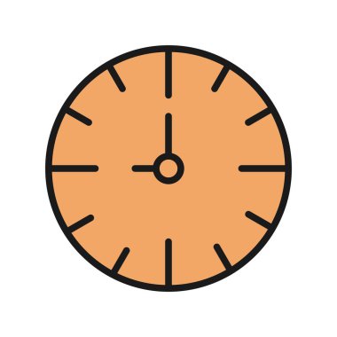 Saat Satırı Dolu Vektör Simgesi Tasarımı