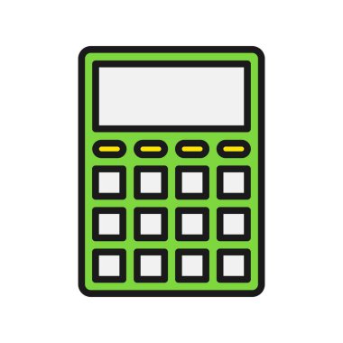 Hesap Makinesi Satırı Dolu Vektör Simgesi Tasarımı
