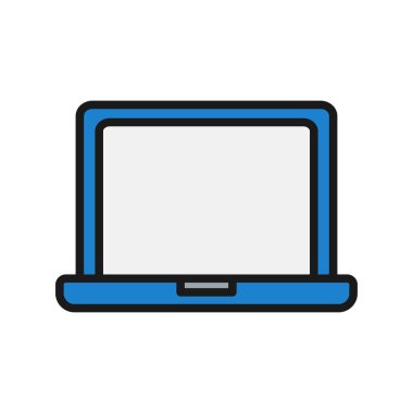 Laptop Satırı Doldurulmuş Vektör Simgesi Tasarımı