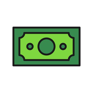 Dolar Satırı Dolu Vektör Simgesi Tasarımı