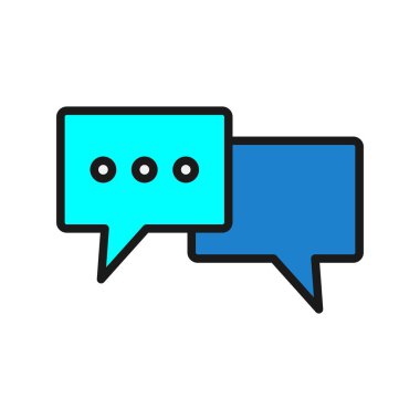Konuşma Satırı Dolu Vektör Simgesi Tasarımı