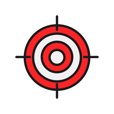  Hedef Satır Dolu Vektör Simgesi Tasarımı