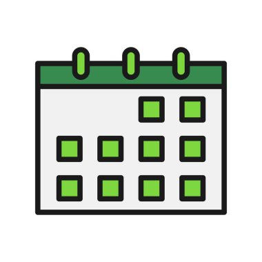 Zamanlama Satırı Doldurulmuş Vektör Simgesi Tasarımı