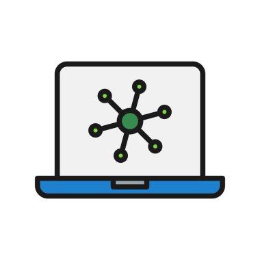 Ağ Satırı Doldurulmuş Vektör Simgesi Tasarımı