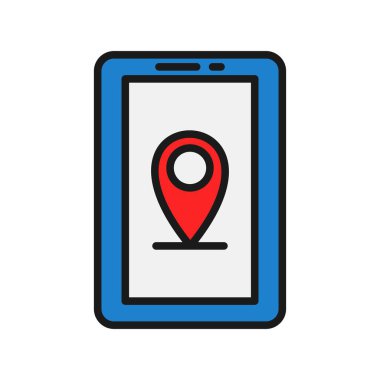 Konum Satırı Doldurulmuş Vektör Simgesi Tasarımı