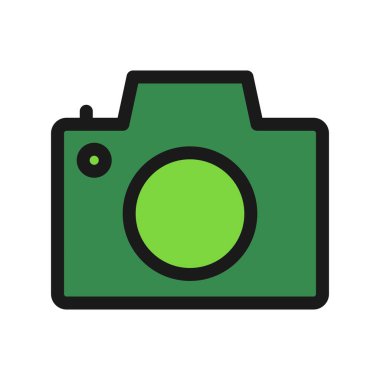 Kamera Satırı Dolu Vektör Simgesi Tasarımı