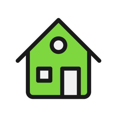 Ev Satırı Doldurulmuş Vektör Simgesi Tasarımı