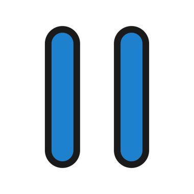 Satırı Duraklat Dolu Vektör Simgesi Tasarımı