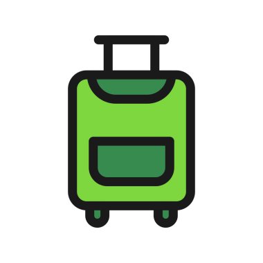 Seyahat Torbası Satırı Dolu Vektör Simgesi Tasarımı