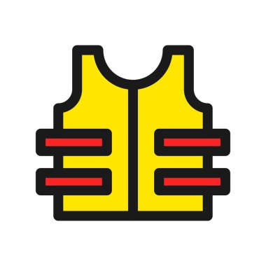 Yelek Satırı Doldurulmuş Vektör Simgesi Tasarımı