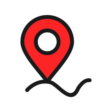  Harita Satırı Doldurulmuş Vektör Simgesi Tasarımı