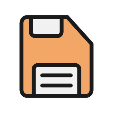 Satır İçi Dolu Vektör Simgesi Tasarımı Kaydet