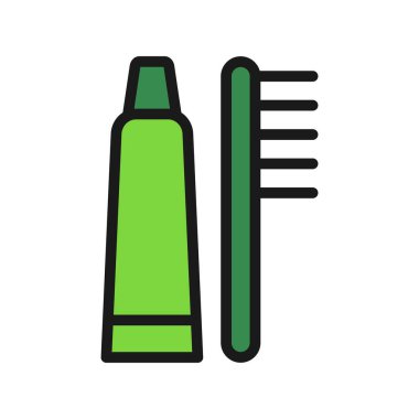 Diş macunu Satırı Doldurulmuş Vektör Simgesi Tasarımı