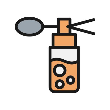 Parfüm Şişe Satırı Doldurulmuş Vektör Simgesi Tasarımı