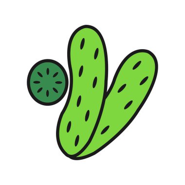 Salatalık Satırı Dolu Vektör Simgesi Tasarımı