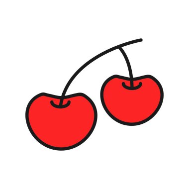 Kiraz Satırı Doldurulmuş Vektör Simgesi Tasarımı