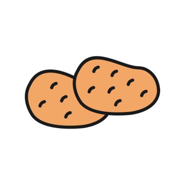 Patates Hattı Dolu Vektör Simgesi Tasarımı
